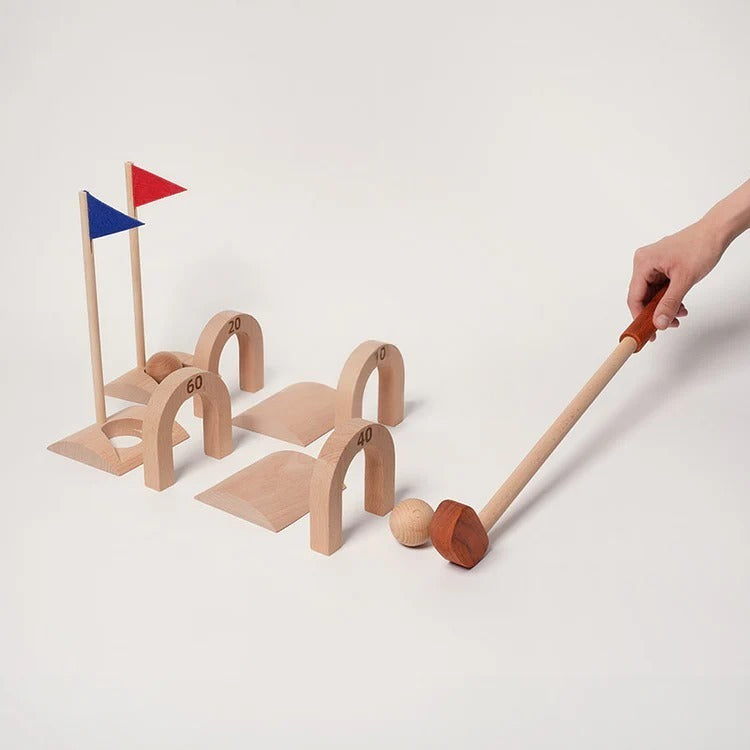 Set de Mini-Golf en Bois d'Intérieur Montessori