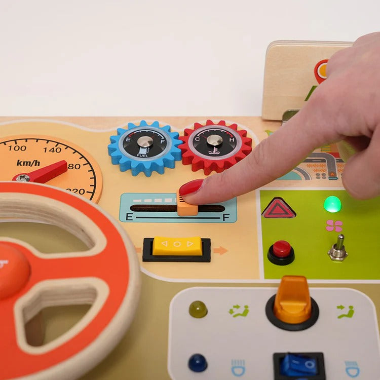 Tableau de Bord Interactif en Bois Montessori