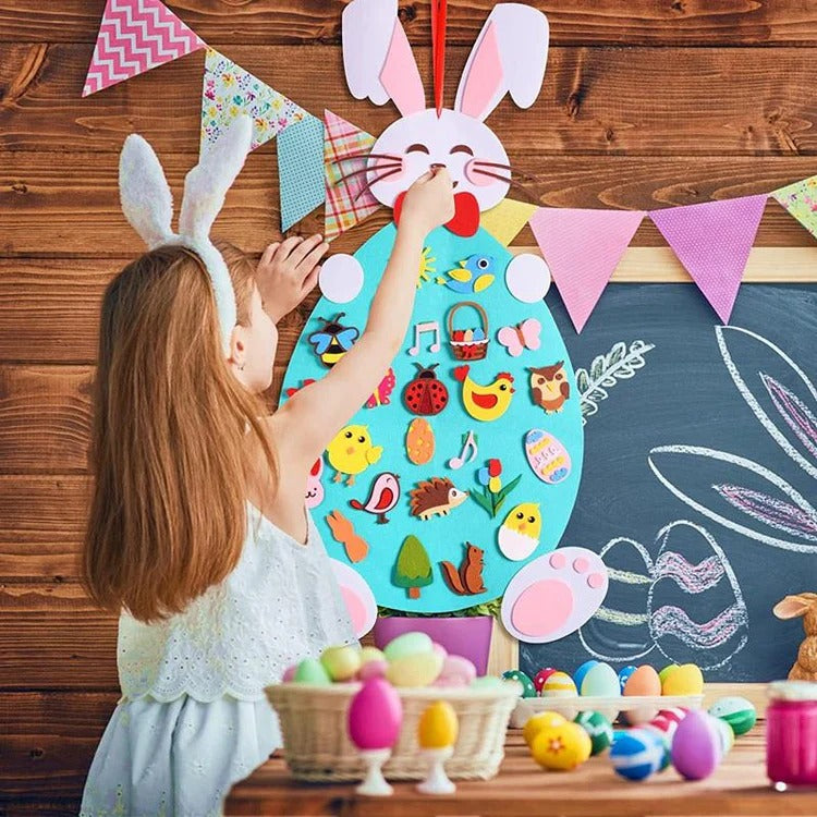 Lapin de Pâques en Feutrine Mural