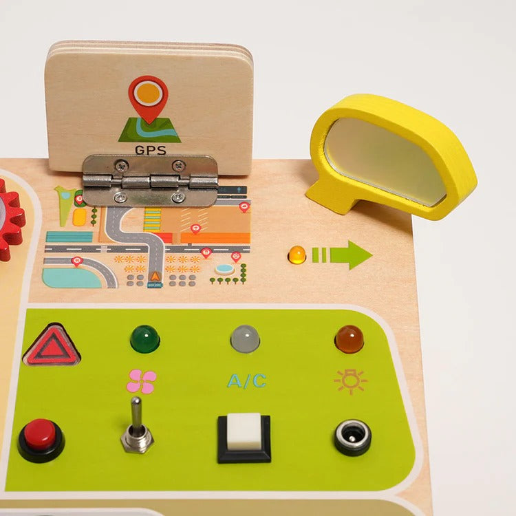 Tableau de Bord Interactif en Bois Montessori