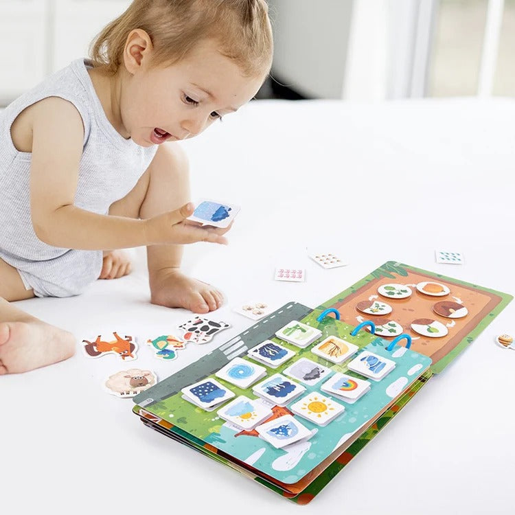 Livre d'Activités Autocollants Repositionnables Montessori