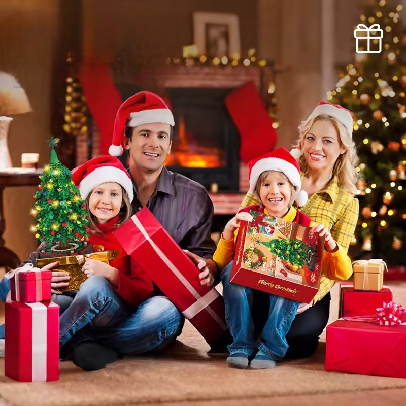 Sapin de Noël en Briques de Construction Lumineux Montessori