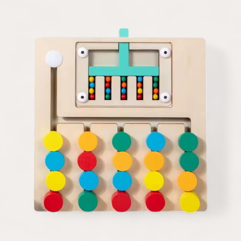 Jeu de Tri de Couleurs à Glissière en Bois Montessori