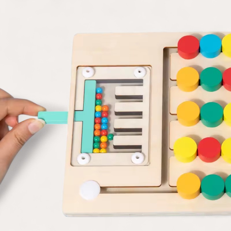 Jeu de Tri de Couleurs à Glissière en Bois Montessori