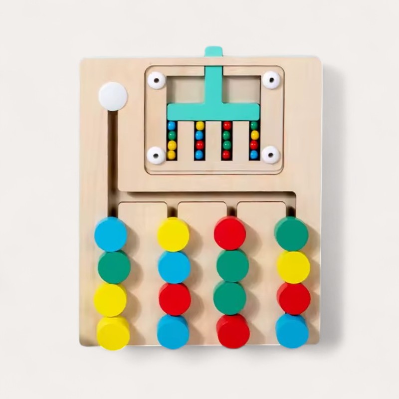 Jeu de Tri de Couleurs à Glissière en Bois Montessori