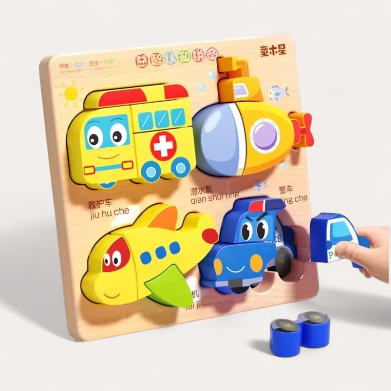 Puzzle d'Encastrement en Bois Montessori