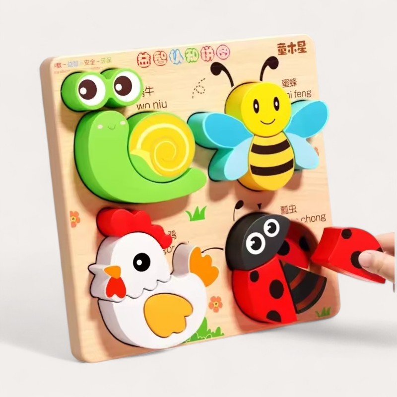 Puzzle d'Encastrement en Bois Montessori