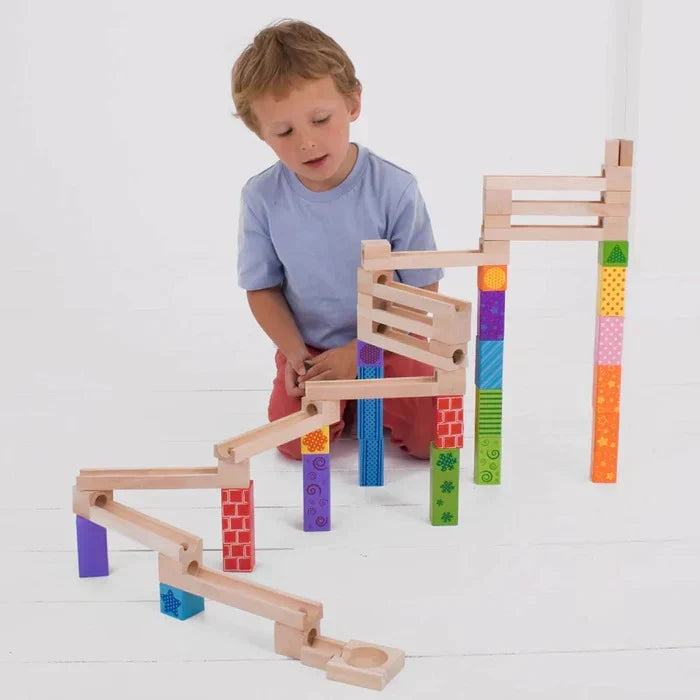 Circuit à Billes en Bois Montessori (36 Pièces)