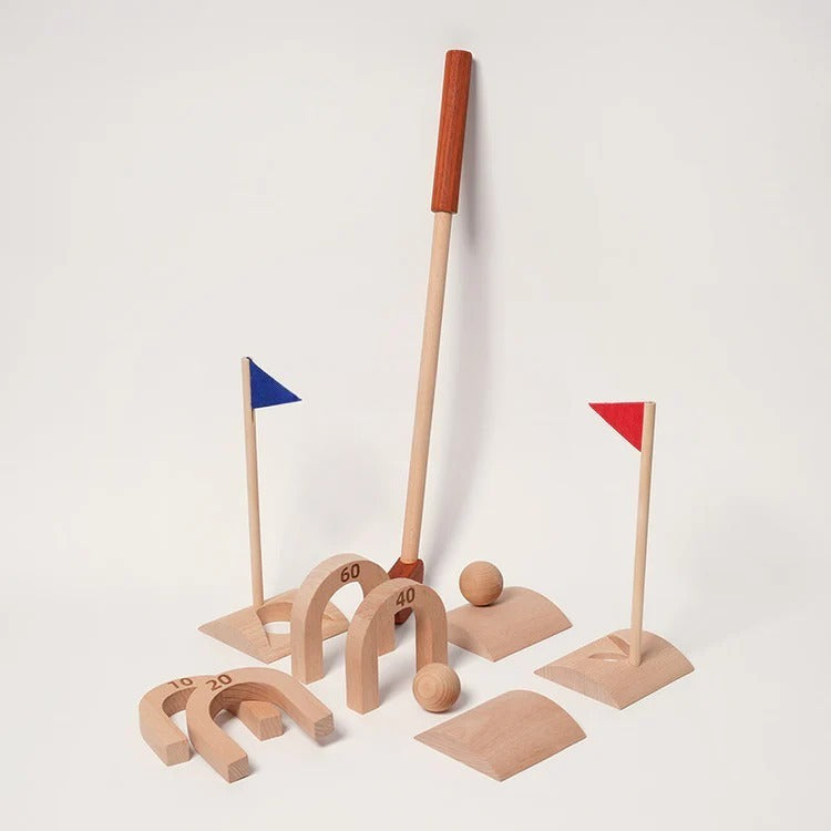 Set de Mini-Golf en Bois d'Intérieur Montessori