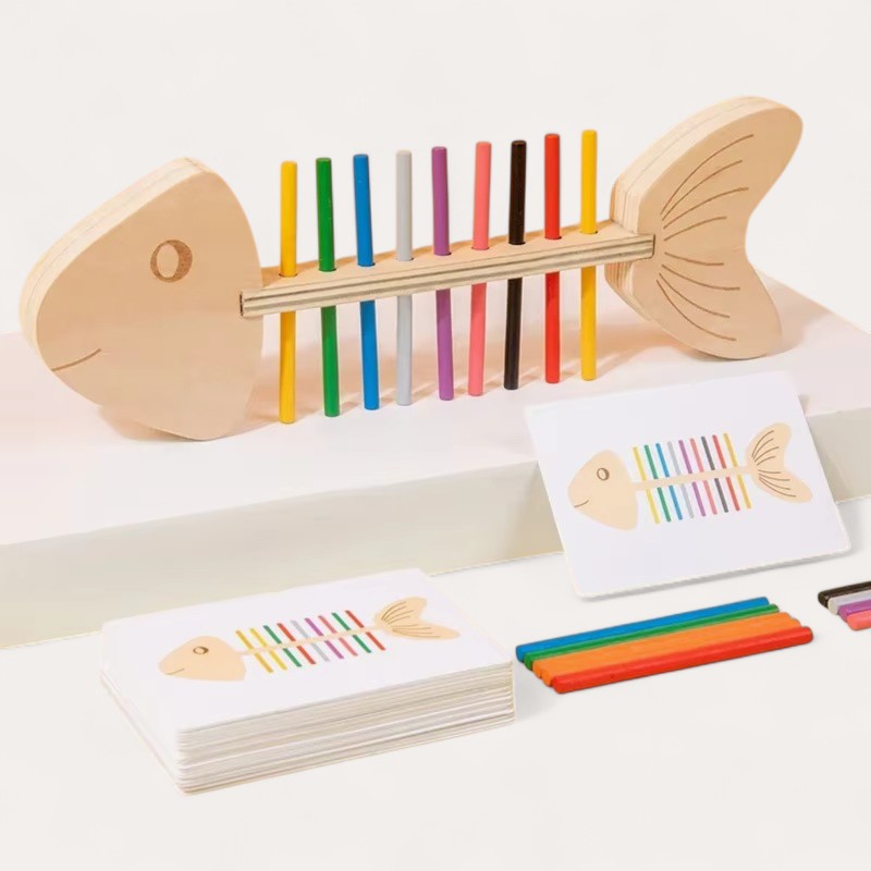 Jeu d'Encastrement en Bois Poisson Montessori