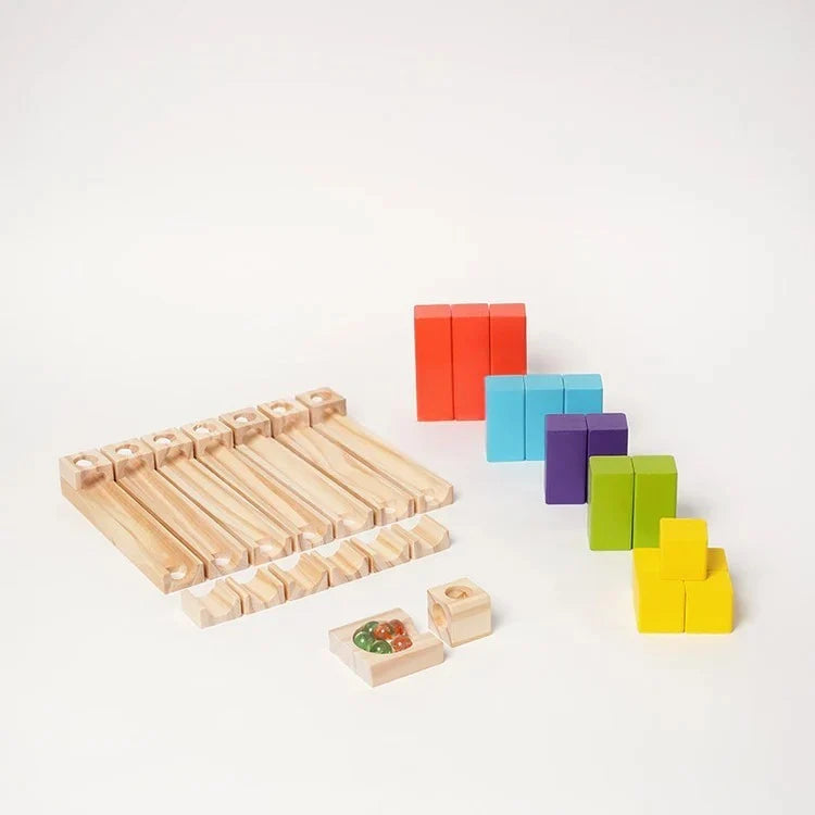 Circuit à Billes en Bois Montessori (36 Pièces)