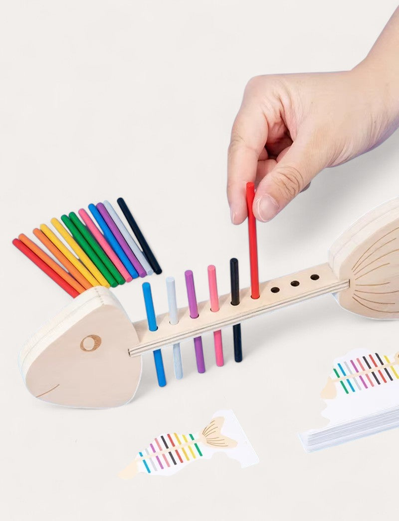 Jeu d'Encastrement en Bois Poisson Montessori