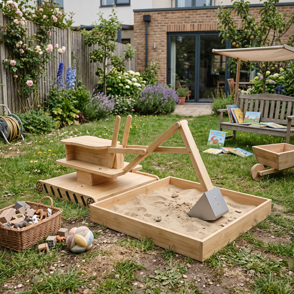 Pelleteuse à Sable en Bois avec Bac à Sable Montessori